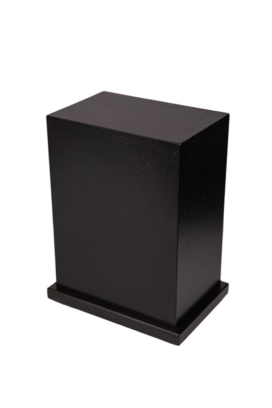 Handcrafted Black Walnut Tower Urn – True Black Satin Finish